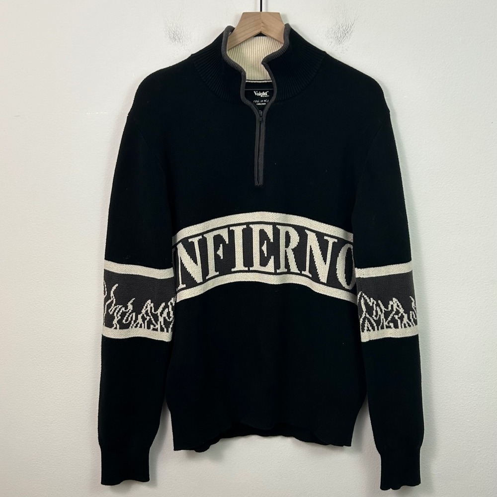 Voight By Valentina Made in Hell Collection Infierno‎ Rugby 1/4 Zip Sweater M